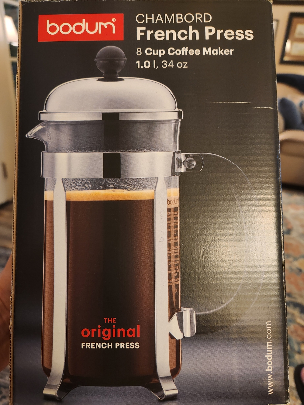 Bodum Chambord French Press Coffee Maker in Silver and Clear